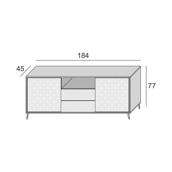 Madia 2 ante e 2 cassetti effetto 3D in rilievo - Homegardenline