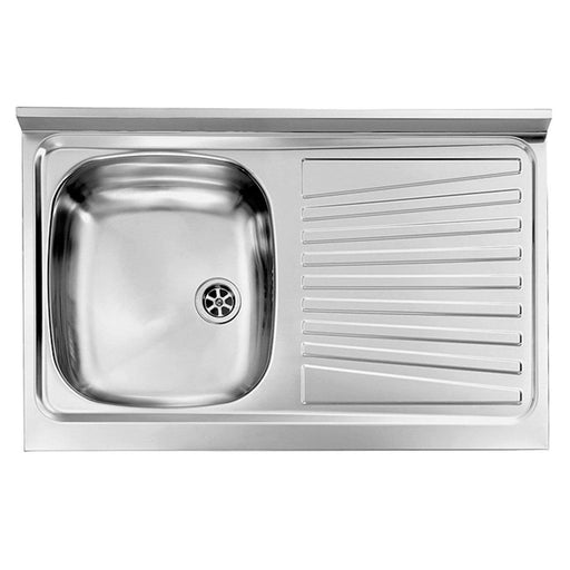 Lavello Inox Ad Appoggio 80×50 Una Vasca E Gocciolatoio - Homegardenline