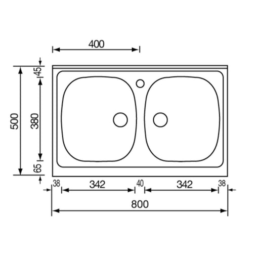 Lavello Inox Ad Appoggio Con 2 Vasche 80×50 - Homegardenline