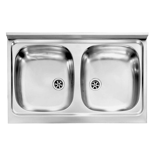 Lavello Inox Ad Appoggio Con 2 Vasche 80×50 - Homegardenline