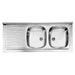 Lavello Inox Ad Appoggio 120×50 Due Vasche E Gocciolatoio - Homegardenline