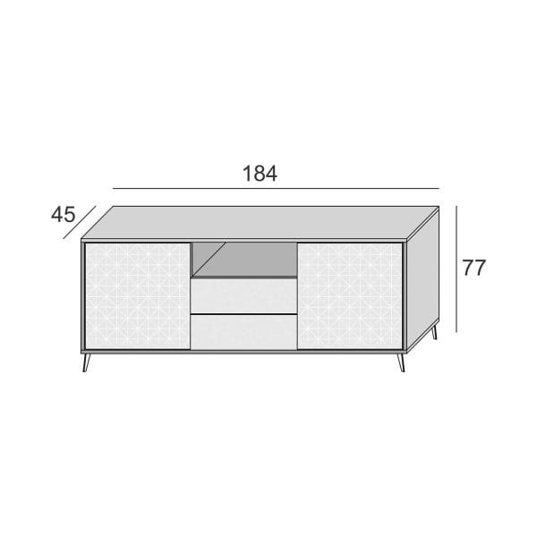 Madia 2 ante e 2 cassetti effetto 3D in rilievo - Homegardenline